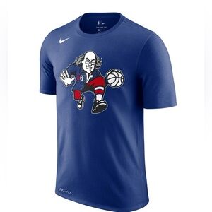 Youth Philadelphia 76ers Nike Blue City Edition Logo drifit T-Shirt
